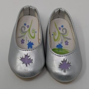 Maplelea Doll Shoes Maple Leaf Silver for 18" Doll